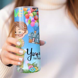 Carl & Ellie Tumbler, Up Sublimation Tumbler, Up Movie Gifts,